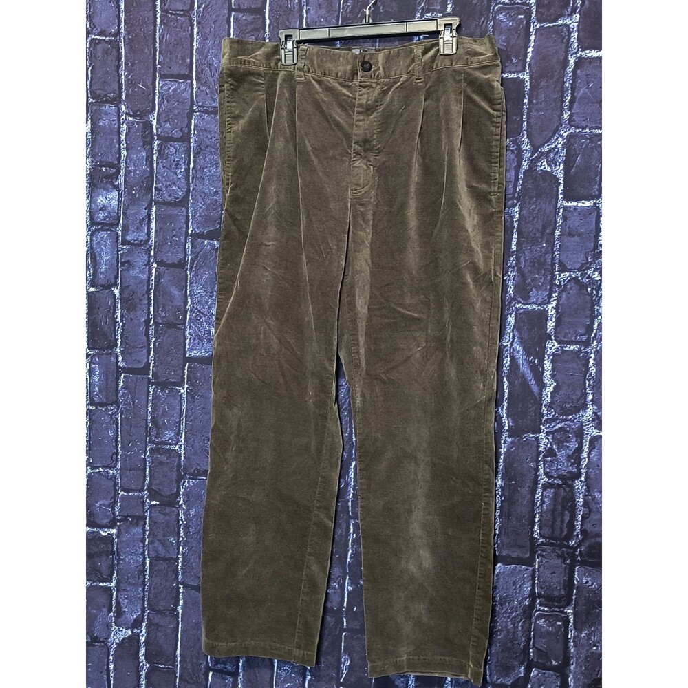 Houston White Men's Chamois Cloth Dark Olive Straight Leg Pants Size 38x32 - Picture 3 of 5